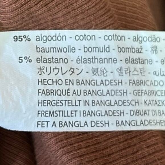 Zara Brown Ribbed Knit Short Sleeve Side Ruched Tie Mini Bodycon Dress Size S - Picture 11 of 12